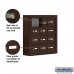 Salsbury Cell Phone Storage Locker - 4 Door High Unit (5 Inch Deep Compartments) - 12 A Doors - Bronze - Surface Mounted - Master Keyed Locks